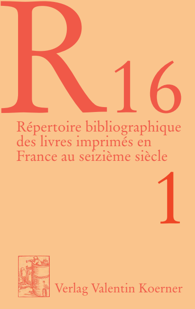 Cover of book: Répertoire bibliographique des livres imprimés en France au seizième siècle