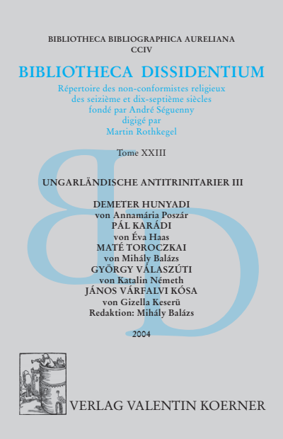 Cover des Buchs: Bibliotheca Dissidentium XXIII