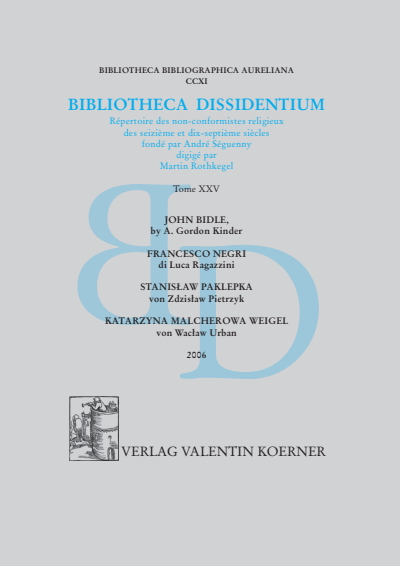 Cover des Buchs: Bibliotheca Dissidentium XXV