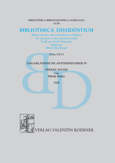 Cover des Buchs: Bibliotheca Dissidentium XXVI