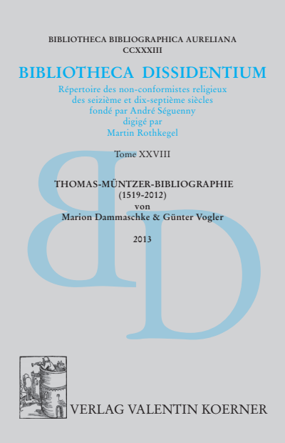 Cover des Buchs: Bibliotheca Dissidentium XXVIII