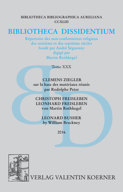 Cover des Buchs: Bibliotheca Dissidentium XXX