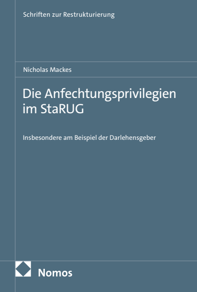 Cover des Buchs: Die Anfechtungsprivilegien im StaRUG