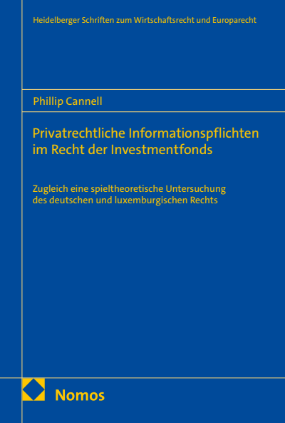 Cover des Buchs: Privatrechtliche Informationspflichten im Recht der Investmentfonds