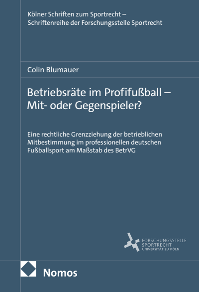 Cover des Buchs: Betriebsräte im Profifußball – Mit- oder Gegenspieler?