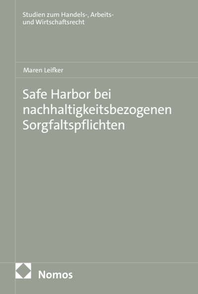 Cover des Buchs: Safe Harbor bei nachhaltigkeitsbezogenen Sorgfaltspflichten