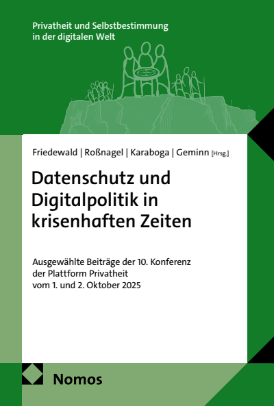 Cover des Buchs: Datenschutz und Digitalpolitik in krisenhaften Zeiten