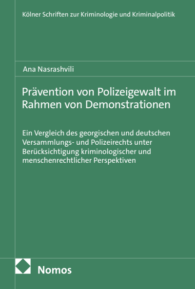 Cover des Buchs: Prävention von Polizeigewalt im Rahmen von Demonstrationen