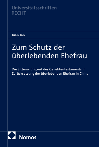 Cover des Buchs: Zum Schutz der überlebenden Ehefrau