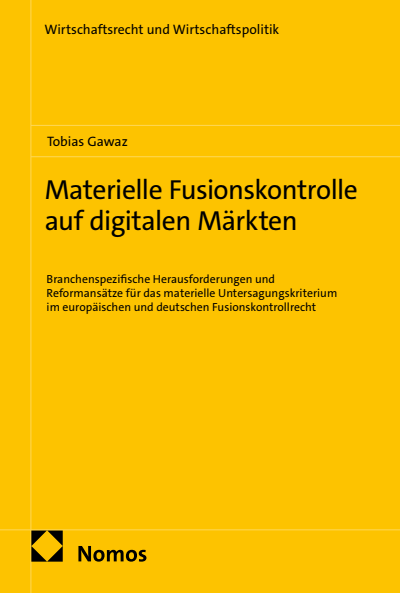 Cover of book: Materielle Fusionskontrolle auf digitalen Märkten