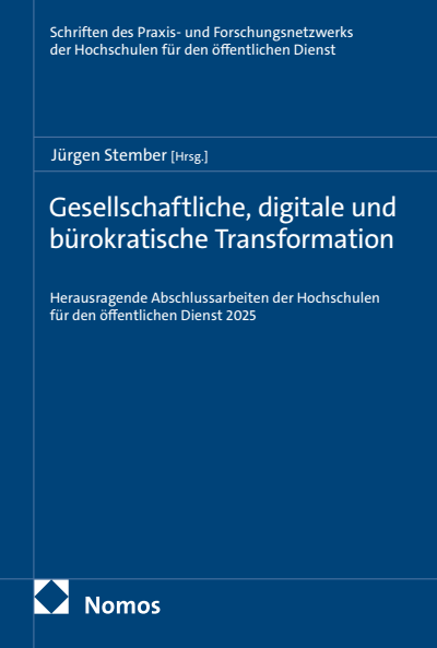 Cover of book: Gesellschaftliche, digitale und bürokratische Transformation
