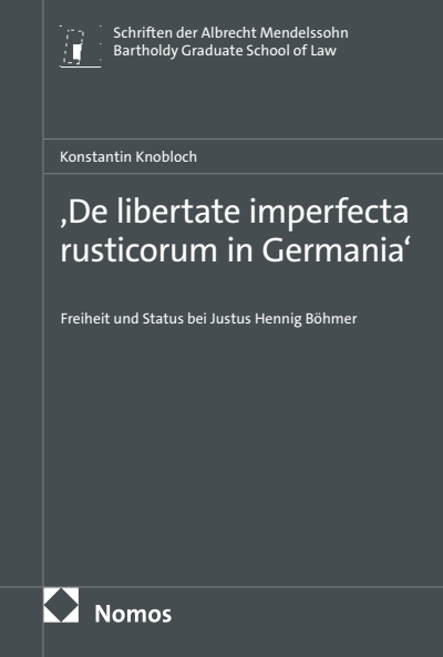 Cover of book: 'De libertate imperfecta rusticorum in Germania‘