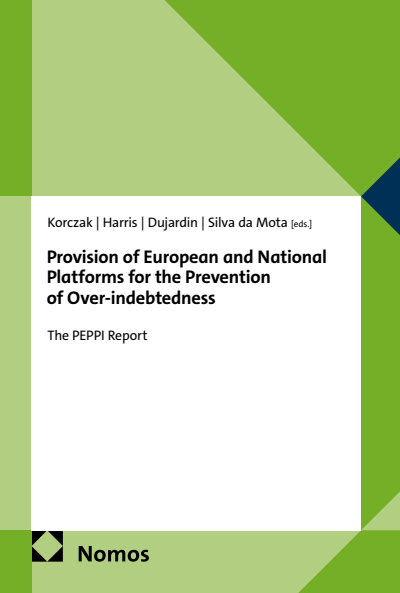 Cover of book: Provision of European and National Platforms for the Prevention of Over-indebtedness