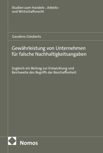 Cover des Buchs: Gewährleistung von Unternehmen für falsche Nachhaltigkeitsangaben