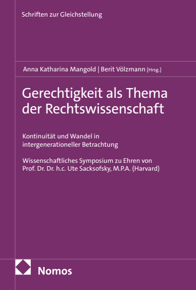 Cover of book: Gerechtigkeit als Thema der Rechtswissenschaft