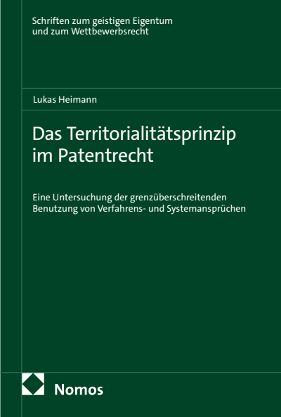 Cover des Buchs: Das Territorialitätsprinzip im Patentrecht