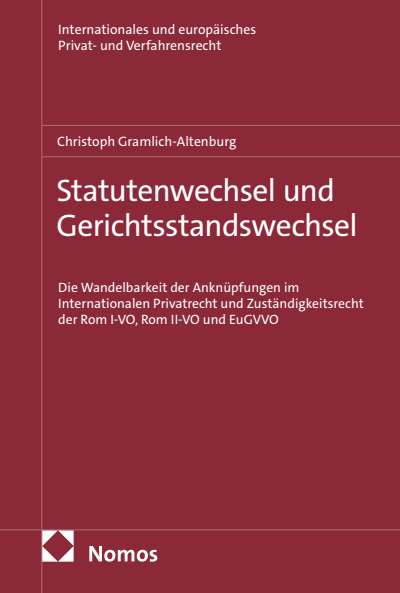 Cover of book: Statutenwechsel und Gerichtsstandswechsel