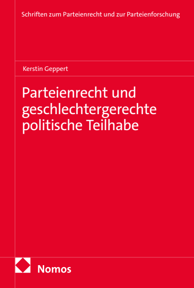 Cover of book: Parteienrecht und geschlechtergerechte politische Teilhabe