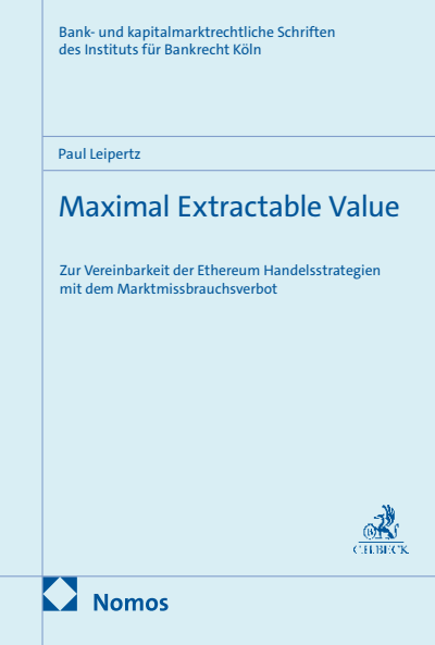 Cover of book: Maximal Extractable Value
