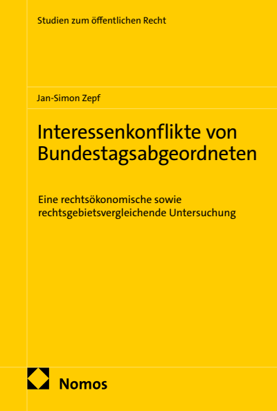 Cover of book: Interessenkonflikte von Bundestagsabgeordneten