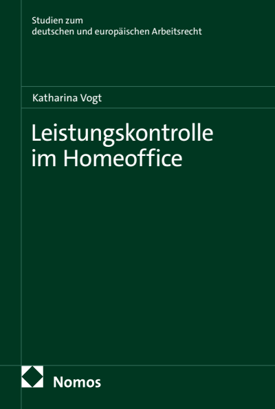 Cover of book: Leistungskontrolle im Homeoffice