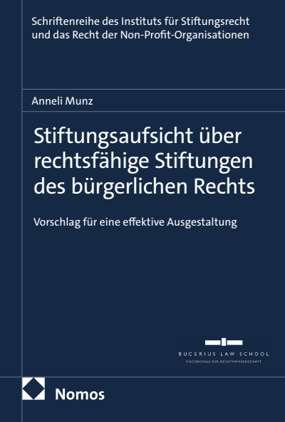 Cover des Buchs: Stiftungsaufsicht über rechtsfähige Stiftungen des bürgerlichen Rechts