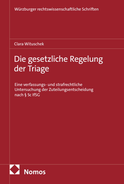 Cover des Buchs: Die gesetzliche Regelung der Triage