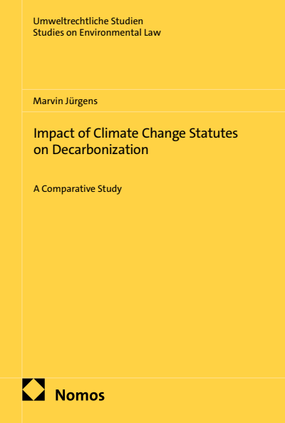 Cover des Buchs: Impact of Climate Change Statutes on Decarbonization