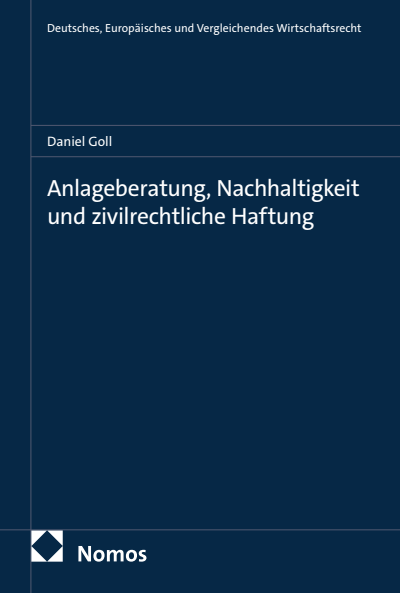 Cover of book: Anlageberatung, Nachhaltigkeit und zivilrechtliche Haftung