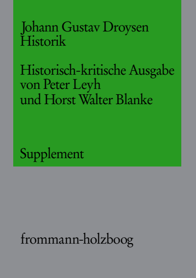Cover of book: Johann Gustav Droysen: Historik / Supplementband