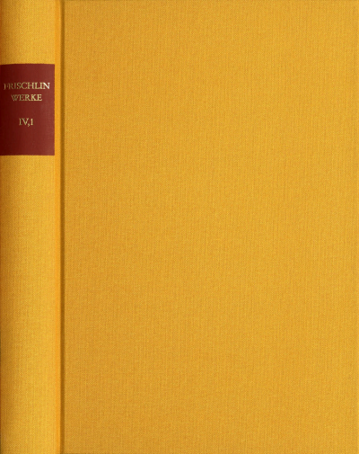 Cover of book: Nicodemus Frischlin: Sämtliche Werke / Band IV,1: Deutsche Dichtungen und Entwürfe