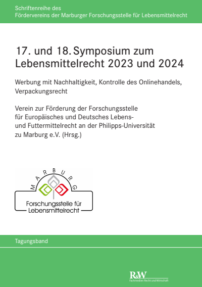 Cover des Buchs: 17. und 18. Symposium zum Lebensmittelrecht 2023 und 2024