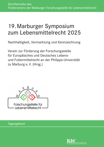 Cover des Buchs: 19. Marburger Symposium zum Lebensmittelrecht 2025