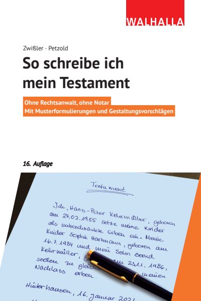 Cover des Buchs: So schreibe ich mein Testament