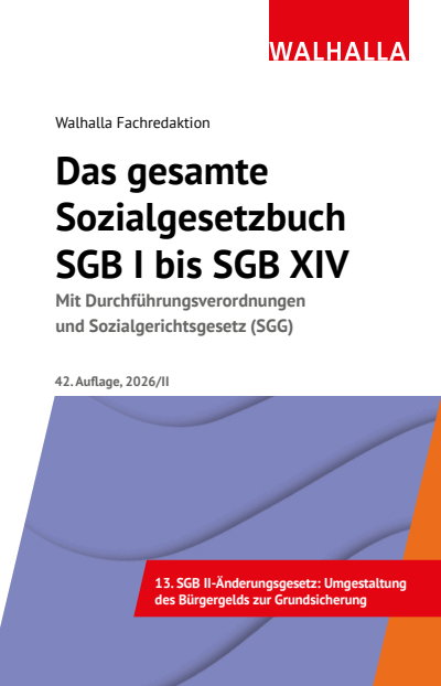 Cover des Buchs: Das gesamte Sozialgesetzbuch SGB I bis SGB XIV Ausgabe 2026/II