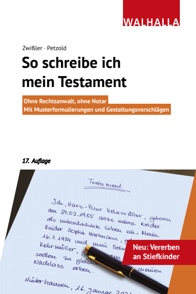 Cover des Buchs: So schreibe ich mein Testament
