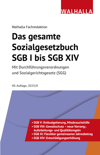 Cover des Buchs: Das gesamte Sozialgesetzbuch SGB I bis SGB XIV Ausgabe 2025/II