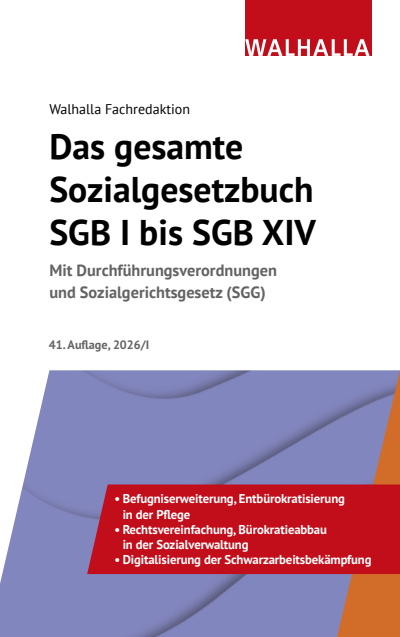 Cover des Buchs: Das gesamte Sozialgesetzbuch SGB I bis SGB XIV Ausgabe 2026/I