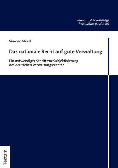 Cover of book: Das nationale Recht auf gute Verwaltung