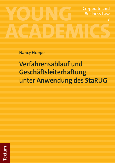 Cover des Buchs: Verfahrensablauf und Geschäftsleiterhaftung unter Anwendung des StaRUG