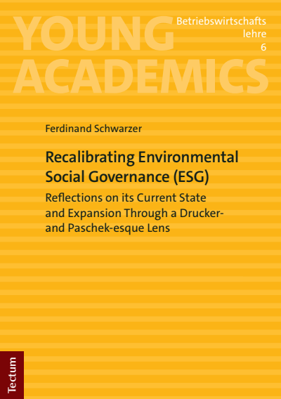 Cover of book: Recalibrating Environmental Social Governance (ESG)