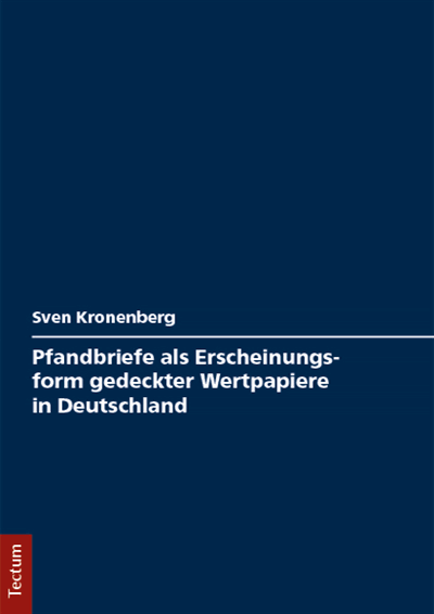 Cover des Buchs: Pfandbriefe als Erscheinungsform gedeckter Wertpapiere in Deutschland