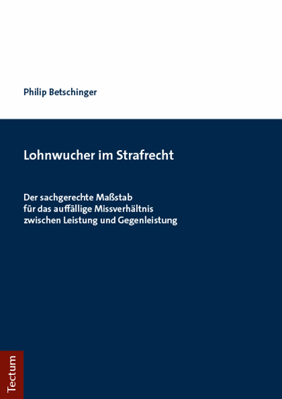 Cover des Buchs: Lohnwucher im Strafrecht