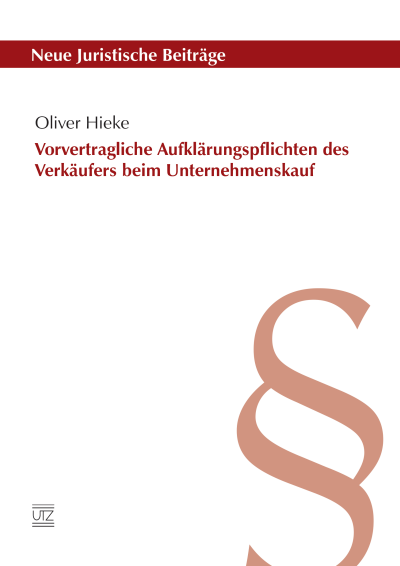 Cover des Buchs: Vorvertragliche Aufklärungspflichten des Verkäufers beim Unternehmenskauf