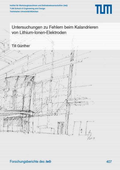 Cover des Buchs: Untersuchungen zu Fehlern beim Kalandrieren von Lithium-Ionen-Elektroden