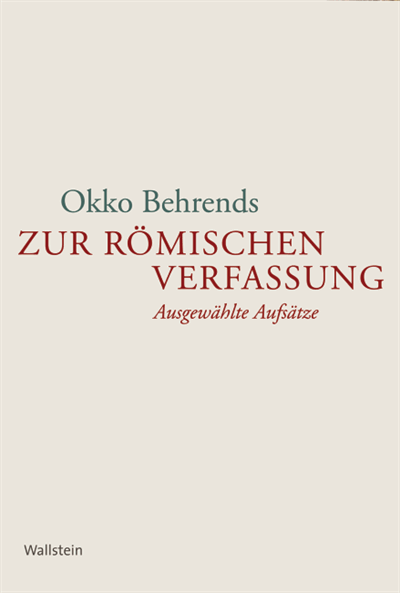 Cover of book: Zur römischen Verfassung