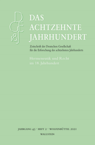 Cover des Buchs: Das achtzehnte Jahrhundert 45/2