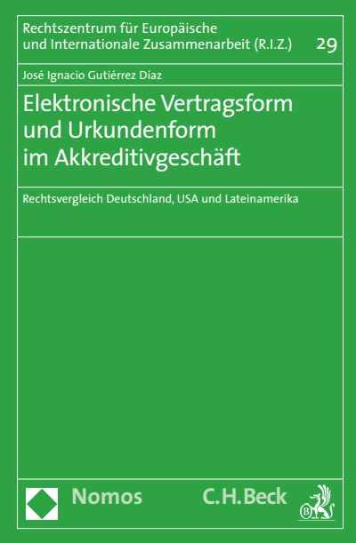Cover of book: Elektronische Vertragsform und Urkundenform im Akkreditivgeschäft