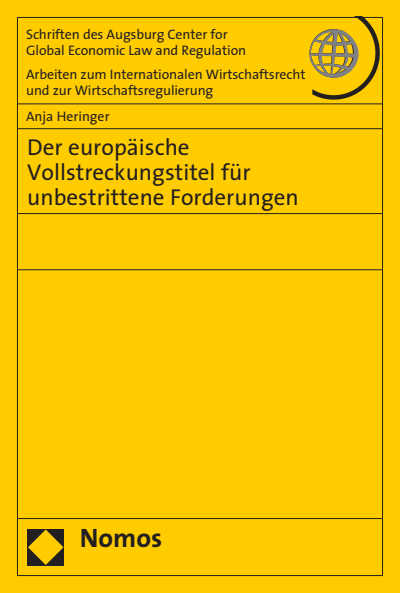 Cover of book: Der europäische Vollstreckungstitel für unbestrittene Forderungen