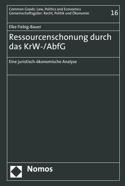 Cover of book: Ressourcenschonung durch das KrW-/AbfG